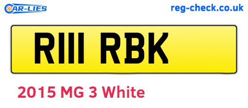 R111RBK are the vehicle registration plates.