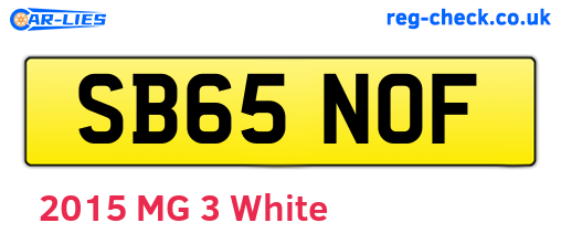 SB65NOF are the vehicle registration plates.