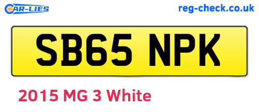 SB65NPK are the vehicle registration plates.