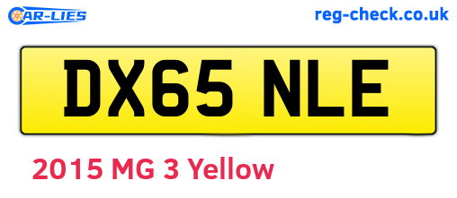 DX65NLE are the vehicle registration plates.