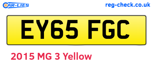 EY65FGC are the vehicle registration plates.