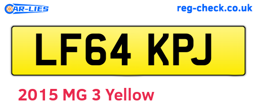 LF64KPJ are the vehicle registration plates.