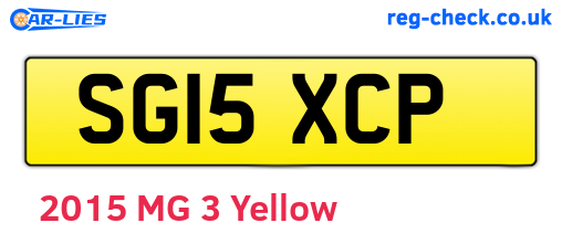 SG15XCP are the vehicle registration plates.