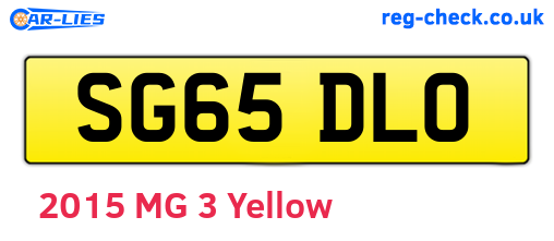 SG65DLO are the vehicle registration plates.