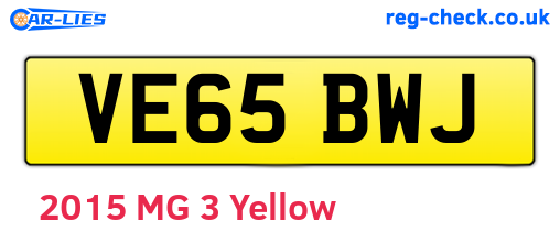 VE65BWJ are the vehicle registration plates.