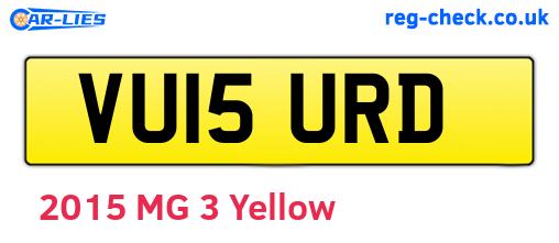 VU15URD are the vehicle registration plates.