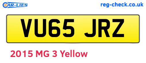 VU65JRZ are the vehicle registration plates.