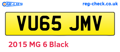 VU65JMV are the vehicle registration plates.