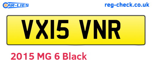 VX15VNR are the vehicle registration plates.