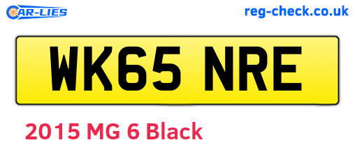 WK65NRE are the vehicle registration plates.