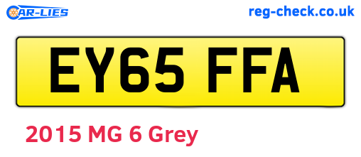 EY65FFA are the vehicle registration plates.