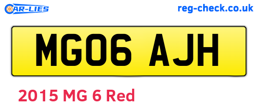 MG06AJH are the vehicle registration plates.