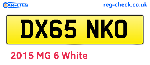 DX65NKO are the vehicle registration plates.