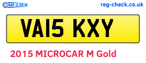 VA15KXY are the vehicle registration plates.