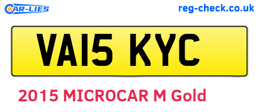 VA15KYC are the vehicle registration plates.