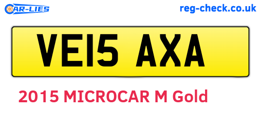 VE15AXA are the vehicle registration plates.