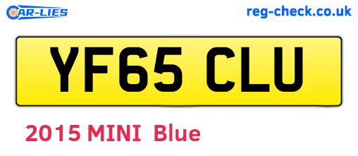 YF65CLU are the vehicle registration plates.