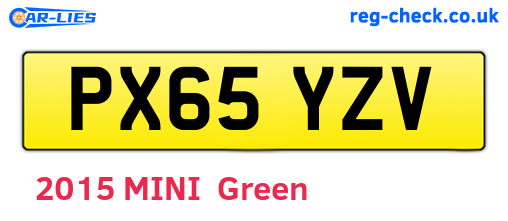 PX65YZV are the vehicle registration plates.