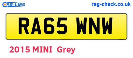 RA65WNW are the vehicle registration plates.