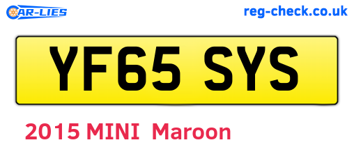 YF65SYS are the vehicle registration plates.