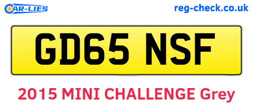 GD65NSF are the vehicle registration plates.