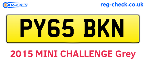 PY65BKN are the vehicle registration plates.