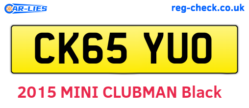 CK65YUO are the vehicle registration plates.