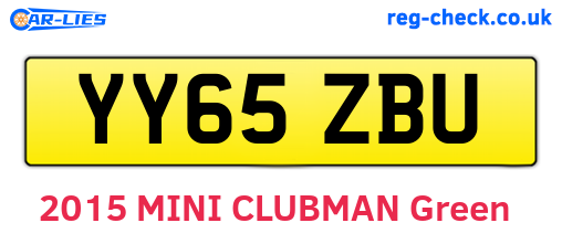 YY65ZBU are the vehicle registration plates.