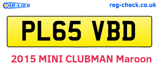 PL65VBD are the vehicle registration plates.