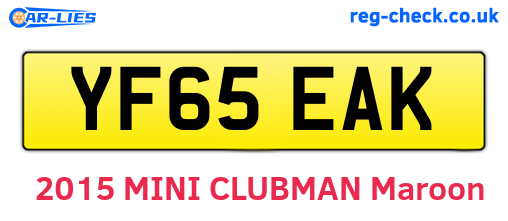 YF65EAK are the vehicle registration plates.
