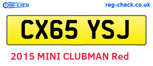 CX65YSJ are the vehicle registration plates.