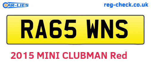 RA65WNS are the vehicle registration plates.