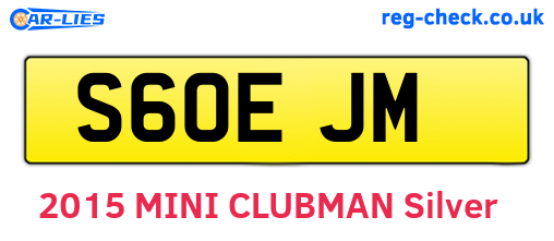S60EJM are the vehicle registration plates.