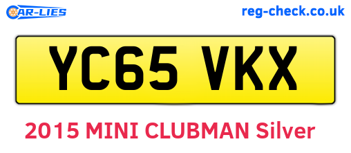 YC65VKX are the vehicle registration plates.