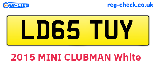 LD65TUY are the vehicle registration plates.