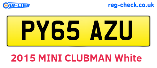 PY65AZU are the vehicle registration plates.