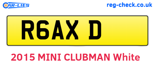 R6AXD are the vehicle registration plates.