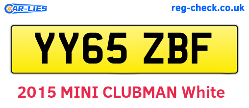 YY65ZBF are the vehicle registration plates.