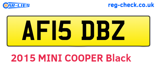 AF15DBZ are the vehicle registration plates.