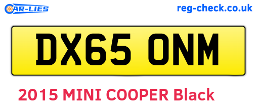DX65ONM are the vehicle registration plates.