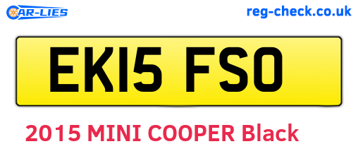 EK15FSO are the vehicle registration plates.