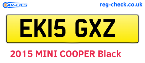 EK15GXZ are the vehicle registration plates.