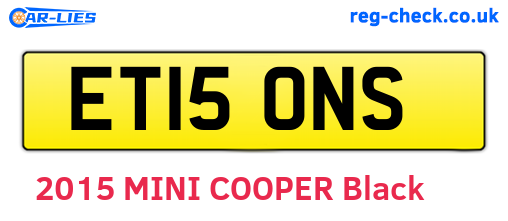 ET15ONS are the vehicle registration plates.