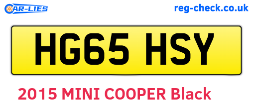 HG65HSY are the vehicle registration plates.