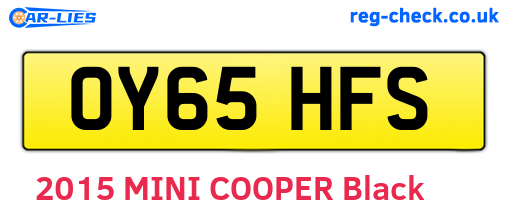 OY65HFS are the vehicle registration plates.