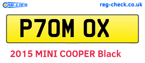P70MOX are the vehicle registration plates.