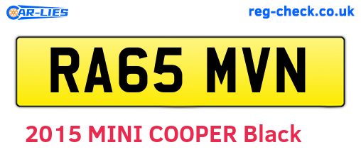 RA65MVN are the vehicle registration plates.