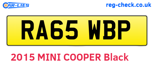 RA65WBP are the vehicle registration plates.