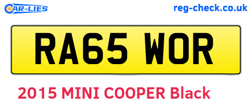 RA65WOR are the vehicle registration plates.