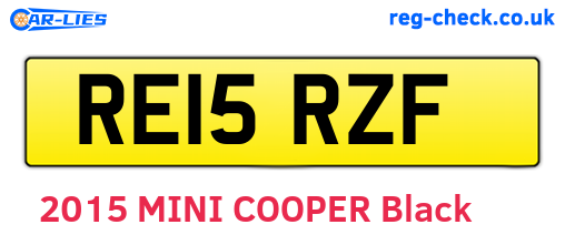 RE15RZF are the vehicle registration plates.